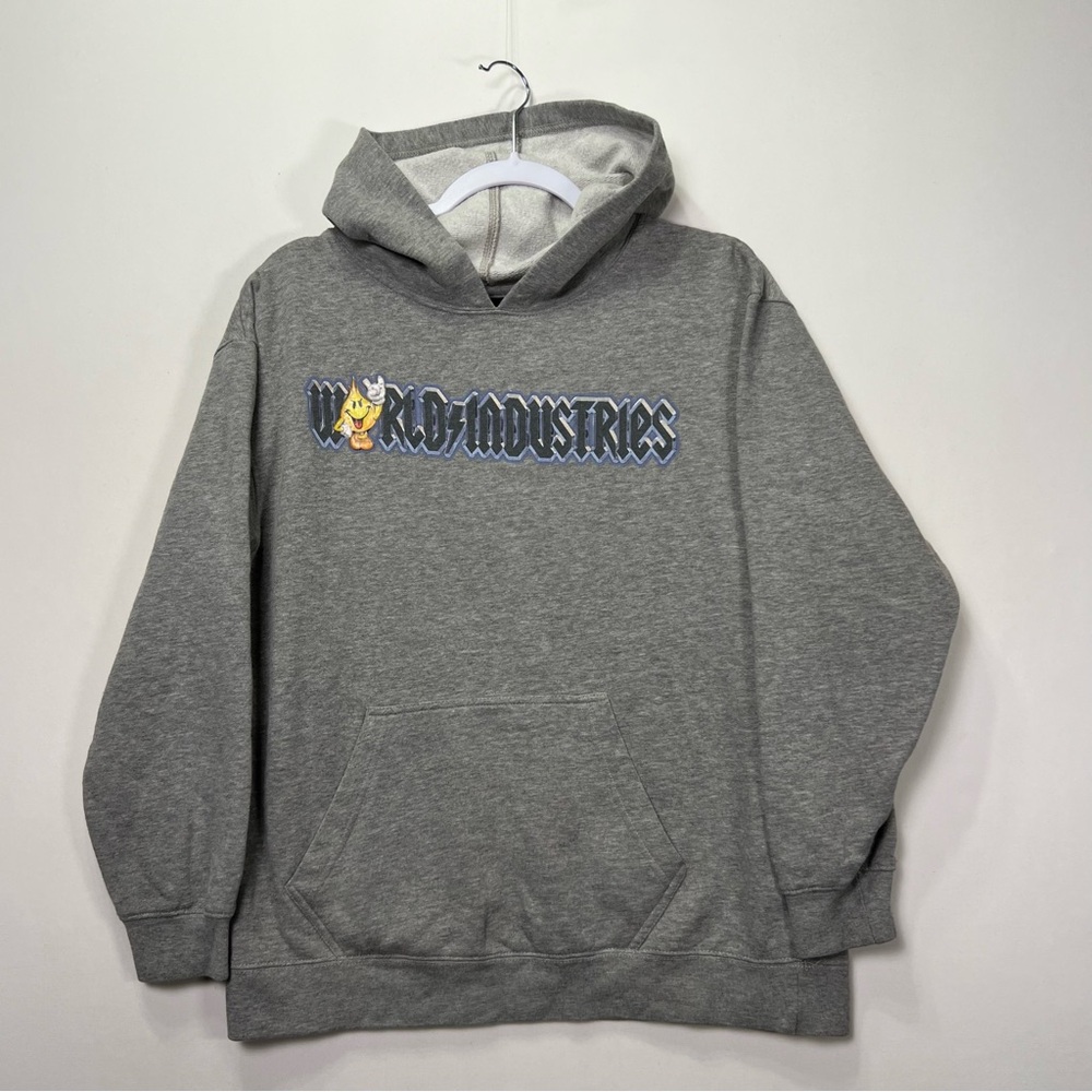 Vintage Y2K World Industries Skateboard Flameboy Hoodie Sweatshirt Youth XL